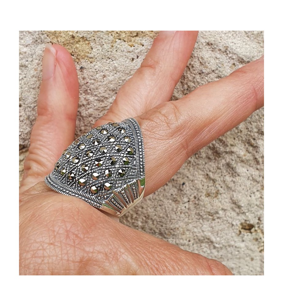 bague argent marcassite