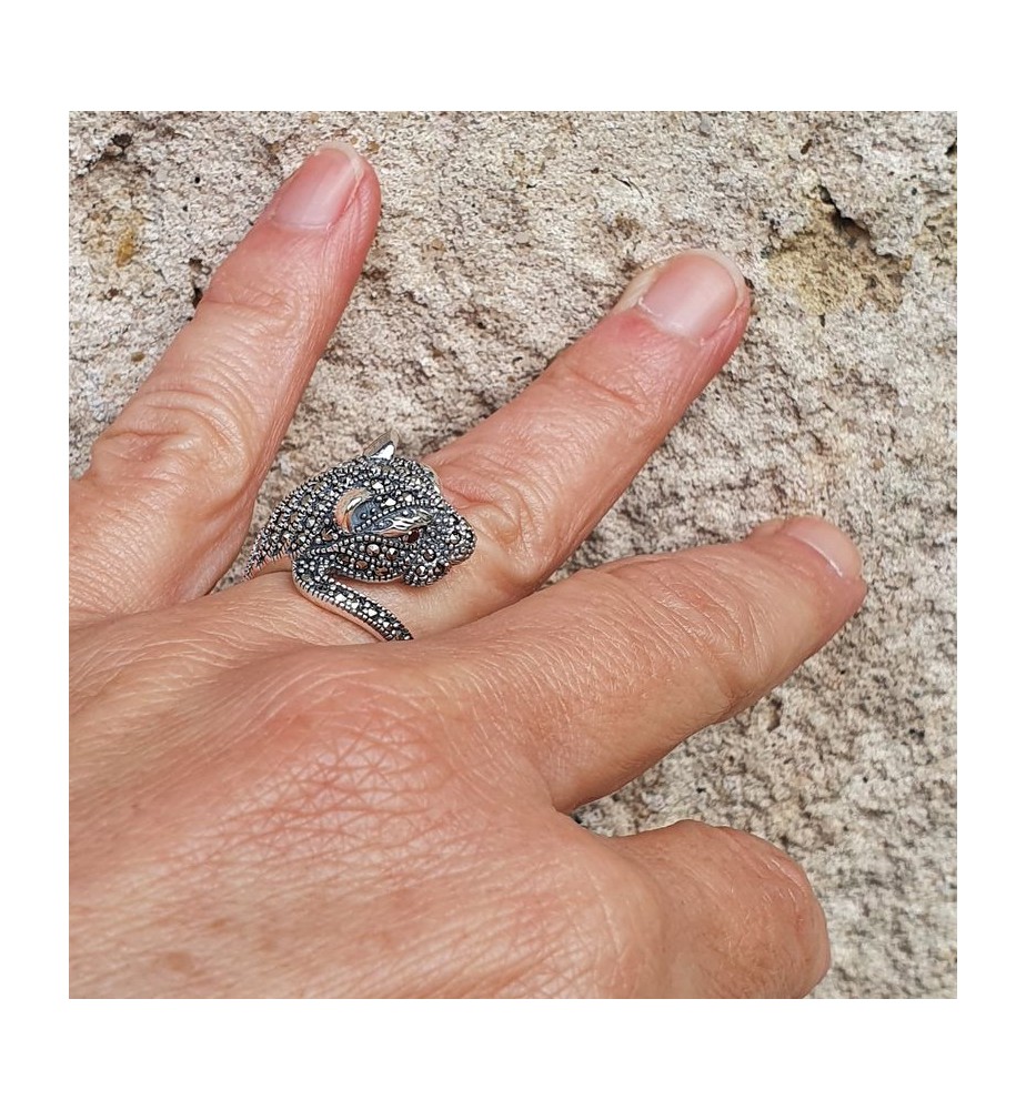 bague argent femme marcassite