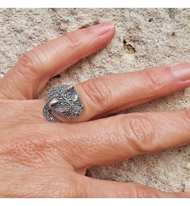 bague argent panthere