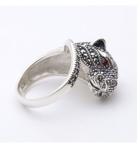 bague argent marcassite panthere