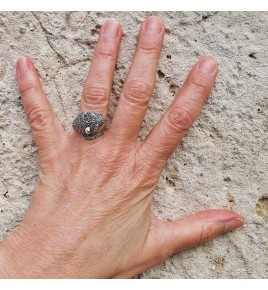 bague panthère argent
