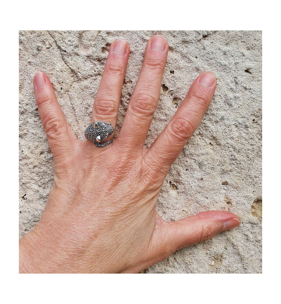 bague panthère argent