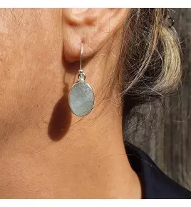 boucles d'oreilles aigue marine argent