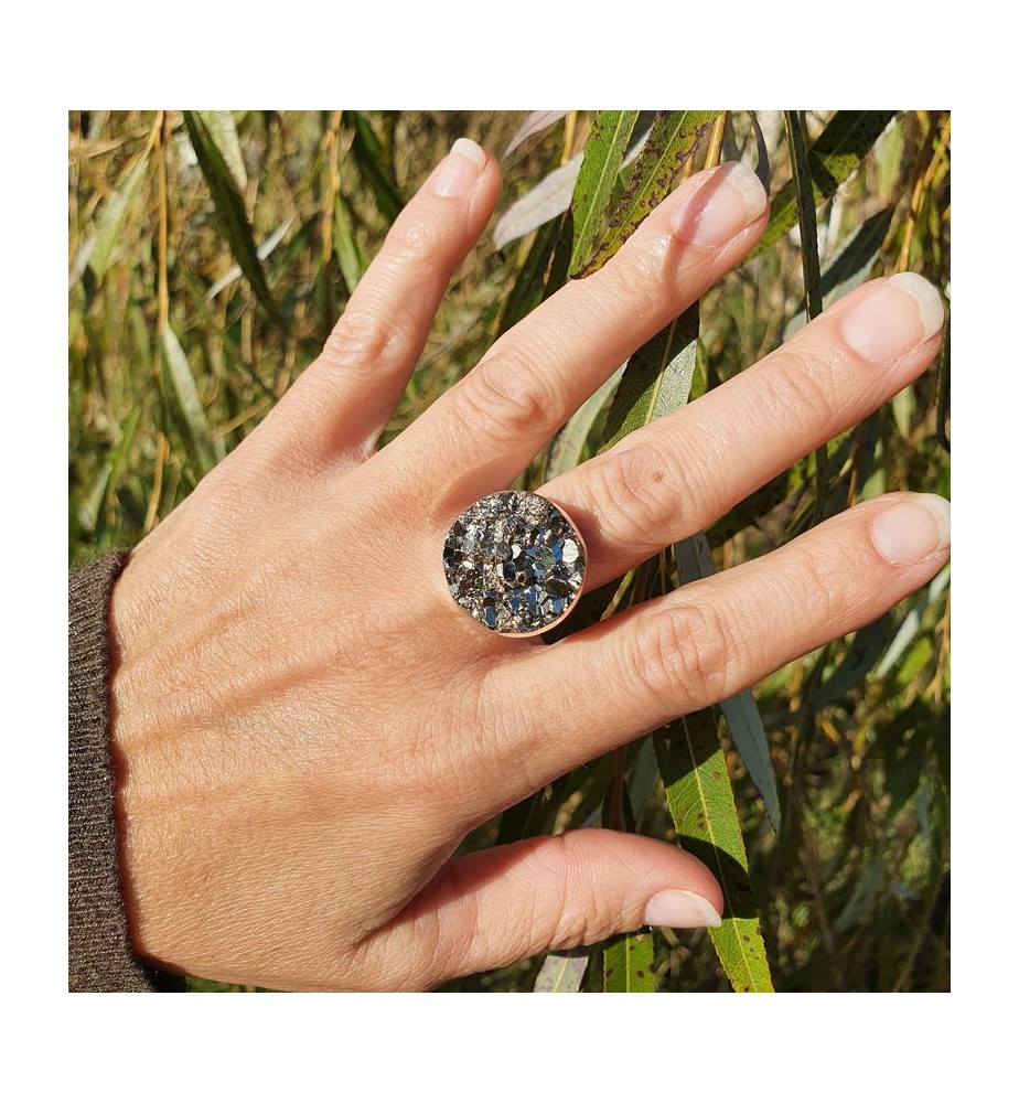 bague pyrite brute