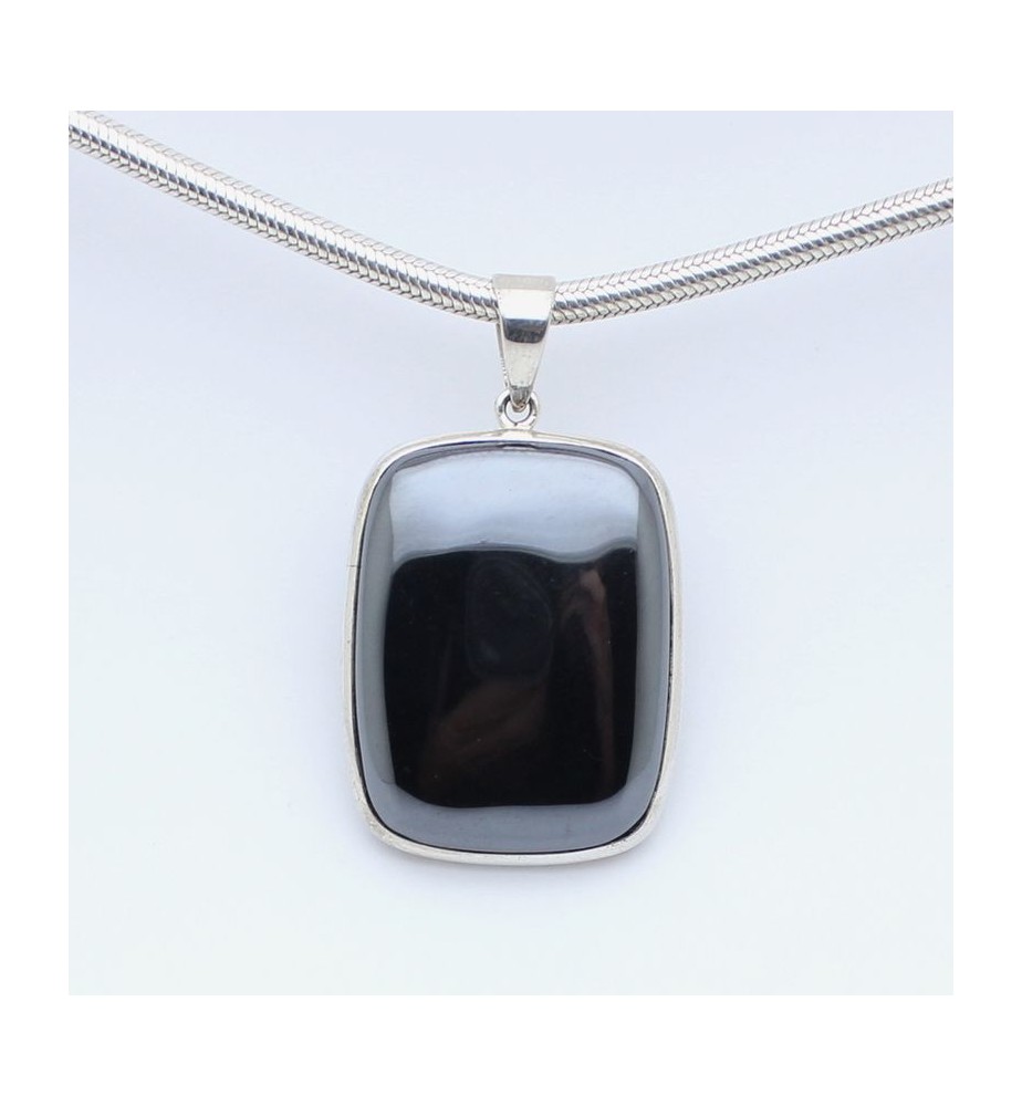 pendentif hematite argent