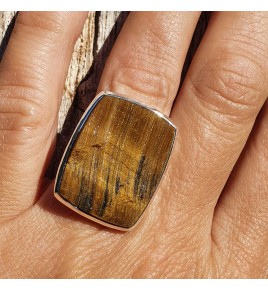bague pierre marron