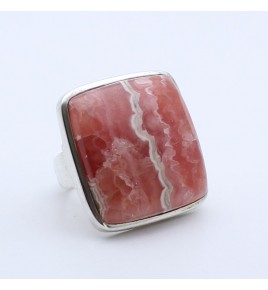 bague argent pierre rose