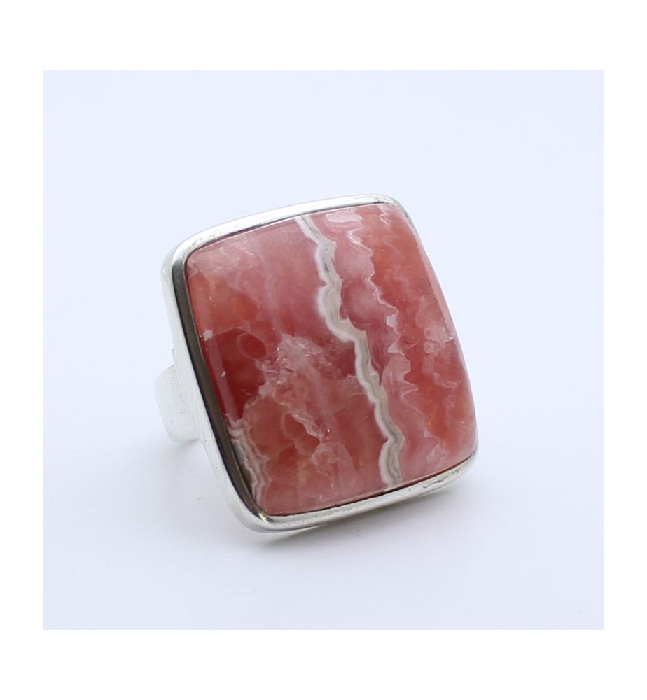 bague argent pierre rose