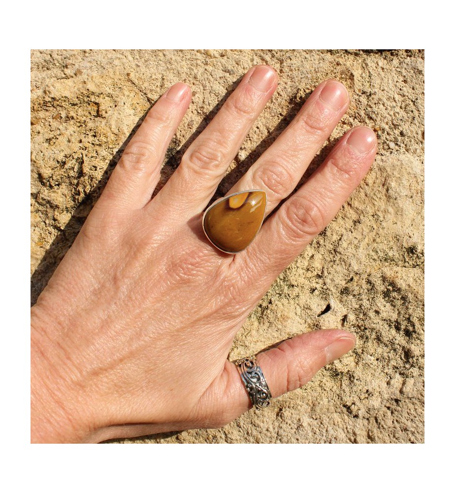 bague argent jaspe