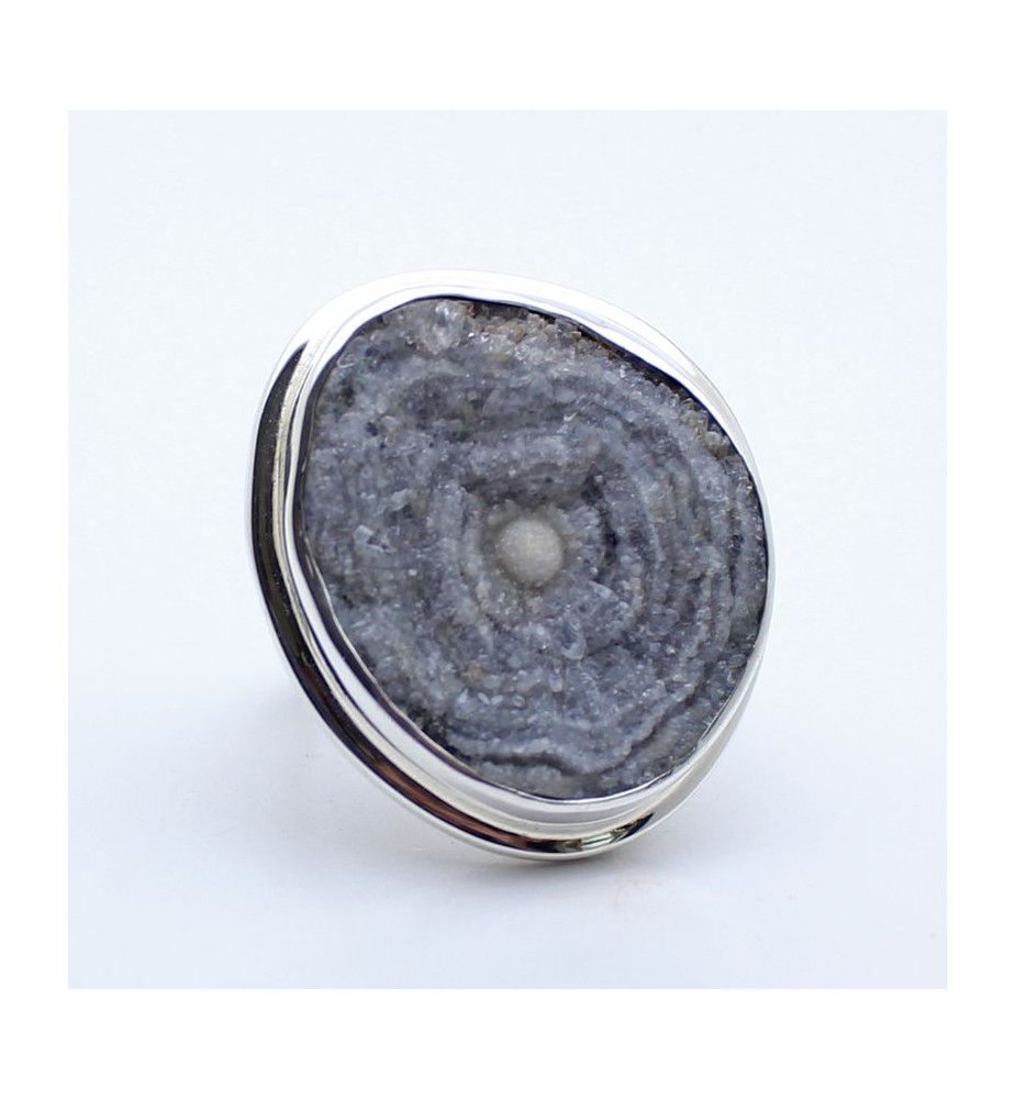 bague calcédoine bleue
