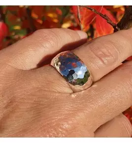 bague argent martelé