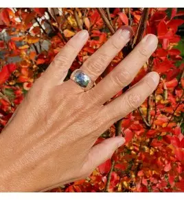 bague anneau argent martelé
