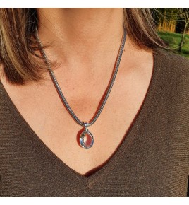 pendentif cristal de roche argent