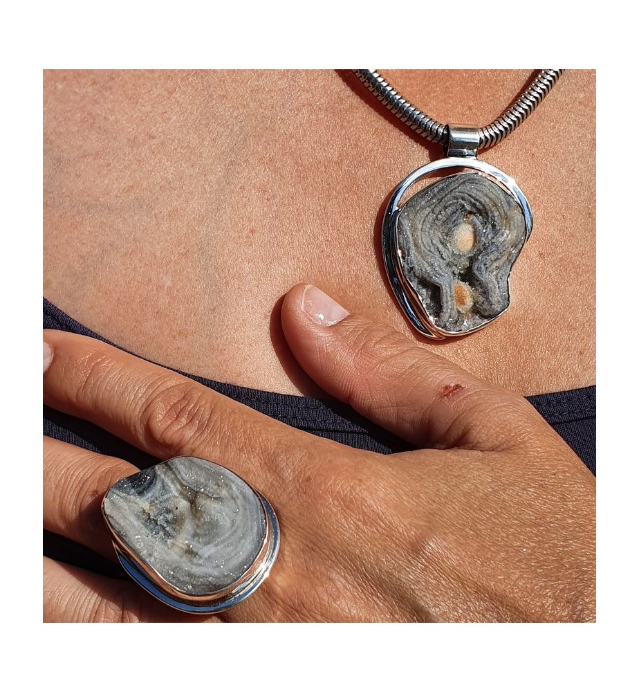 calcedoine bleue bijoux