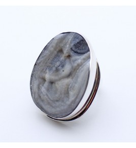 bague argent calcedoine