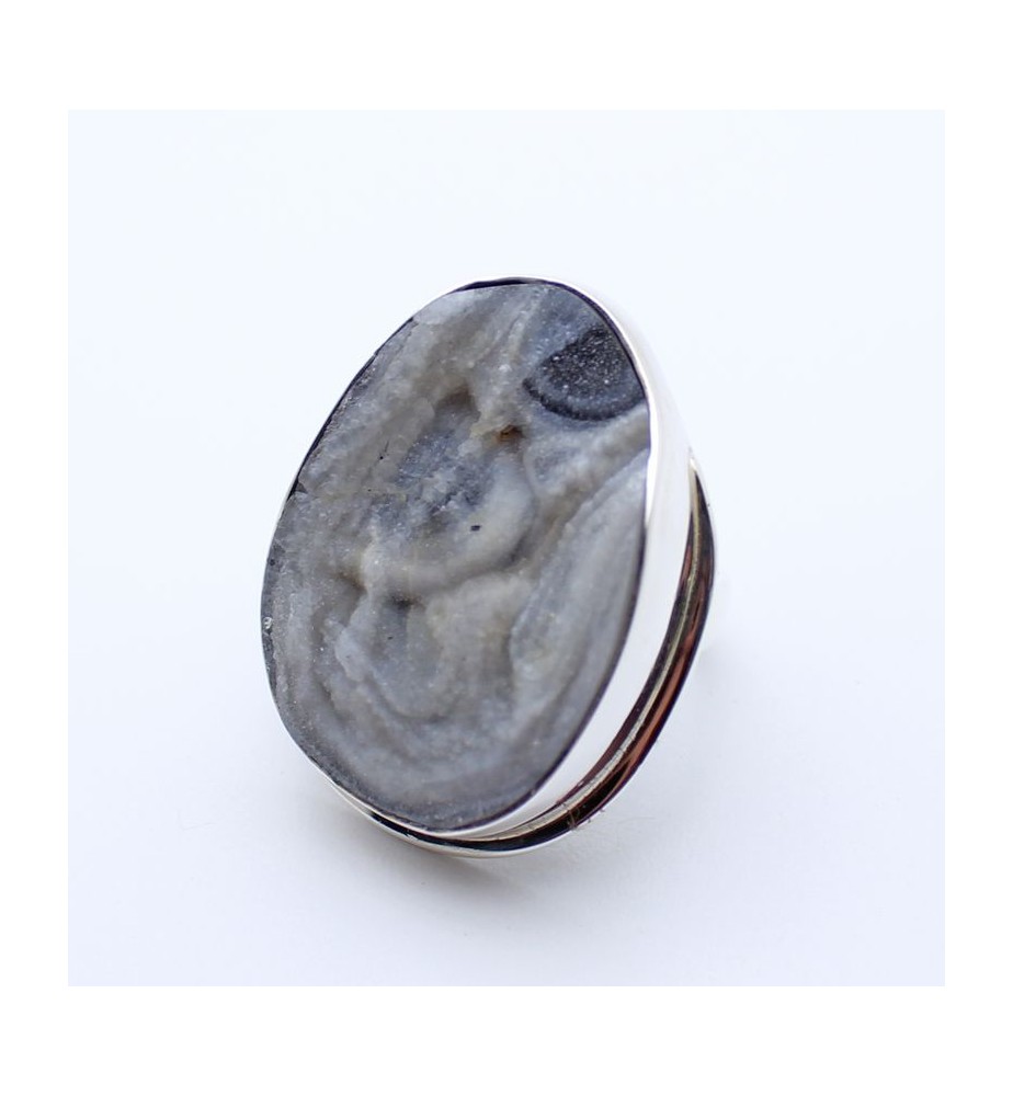 bague argent calcedoine