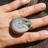 bague argent pierre brute