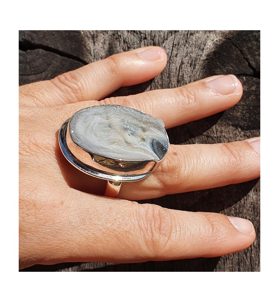 bague calcedoine brute femme