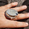 bague calcedoine brute femme