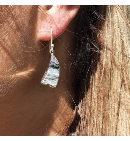 boucles d'oreilles calcédoine bleue
