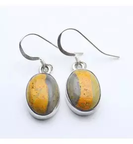 boucle d'oreille pierre jaune