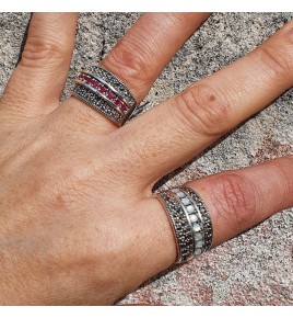 bague marcassite et nacre