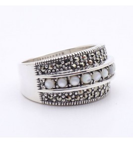 bague nacre et marcassite