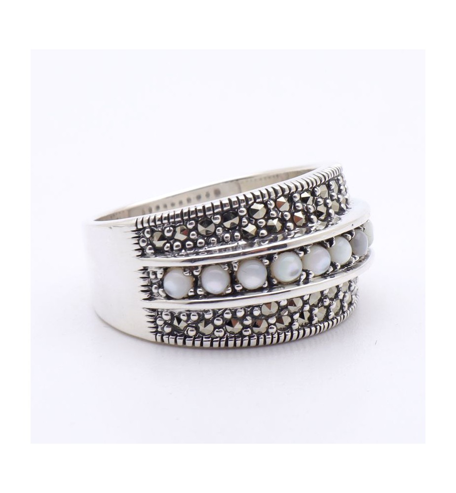 bague nacre et marcassite