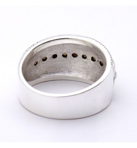 bague nacre blanche argent