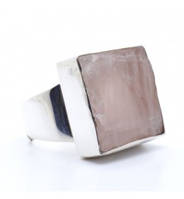bague quartz rose argent