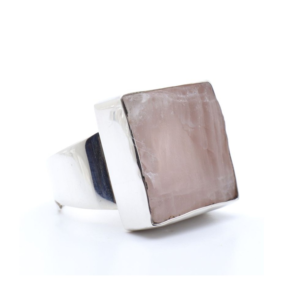 bague quartz rose argent