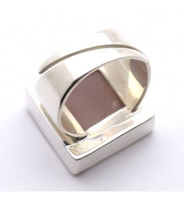 bague quartz rose brut