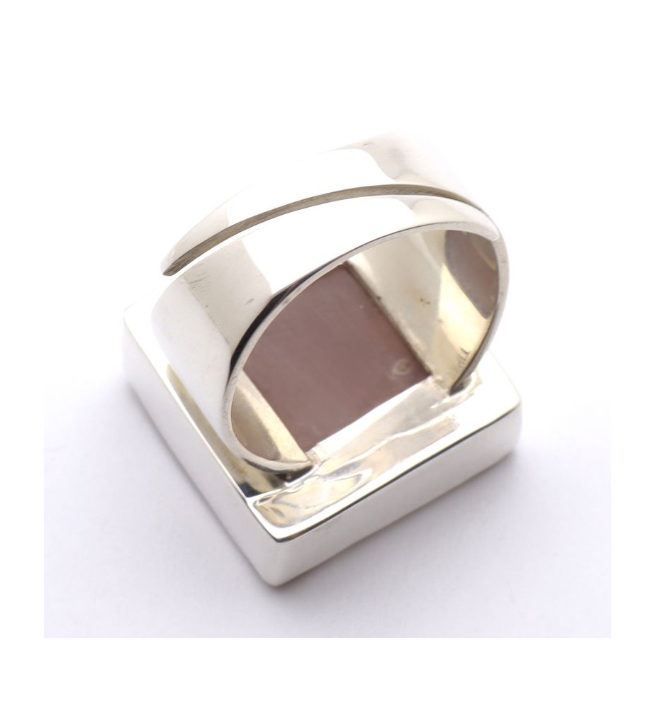 bague quartz rose brut