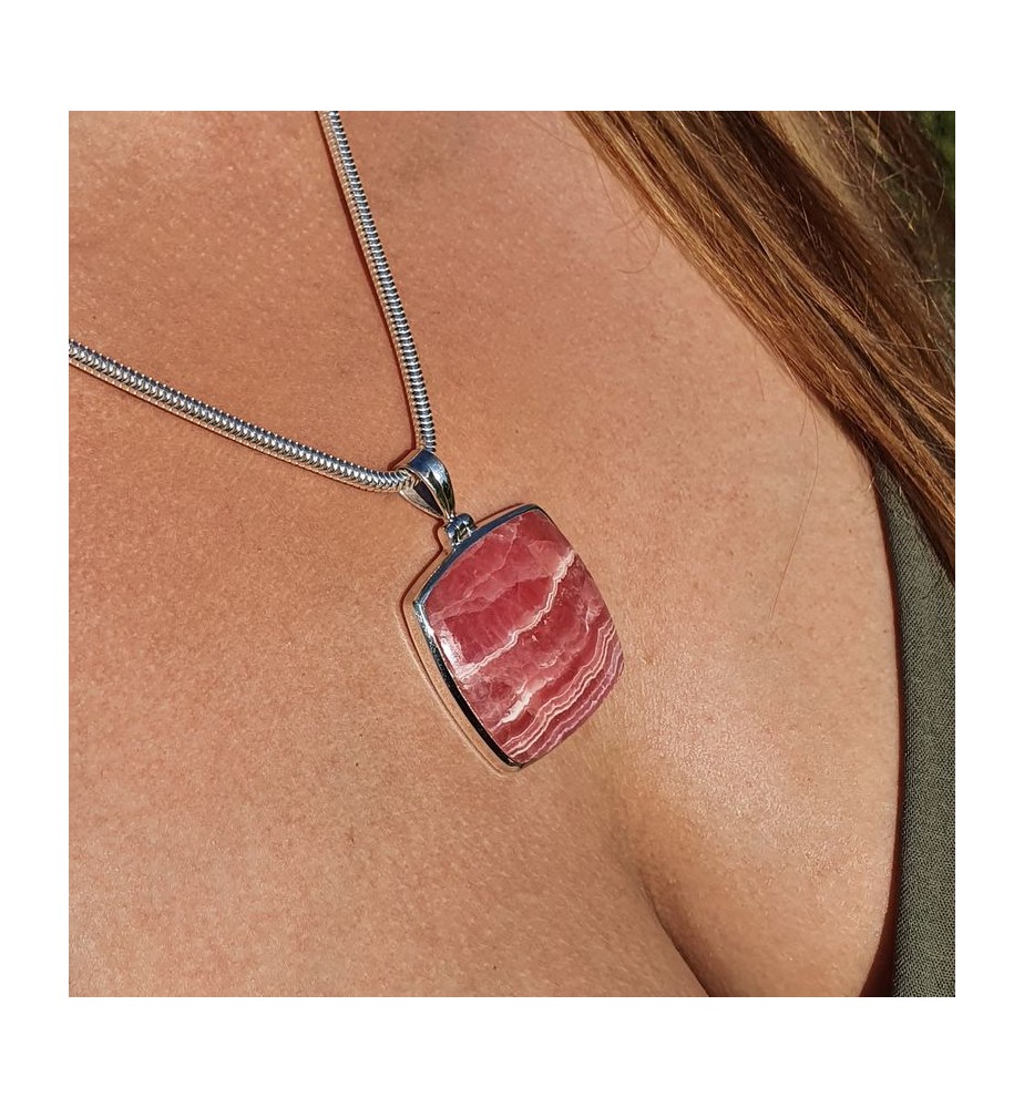 pendentif rhodochrosite
