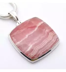 pendentif argent rhodochrosite