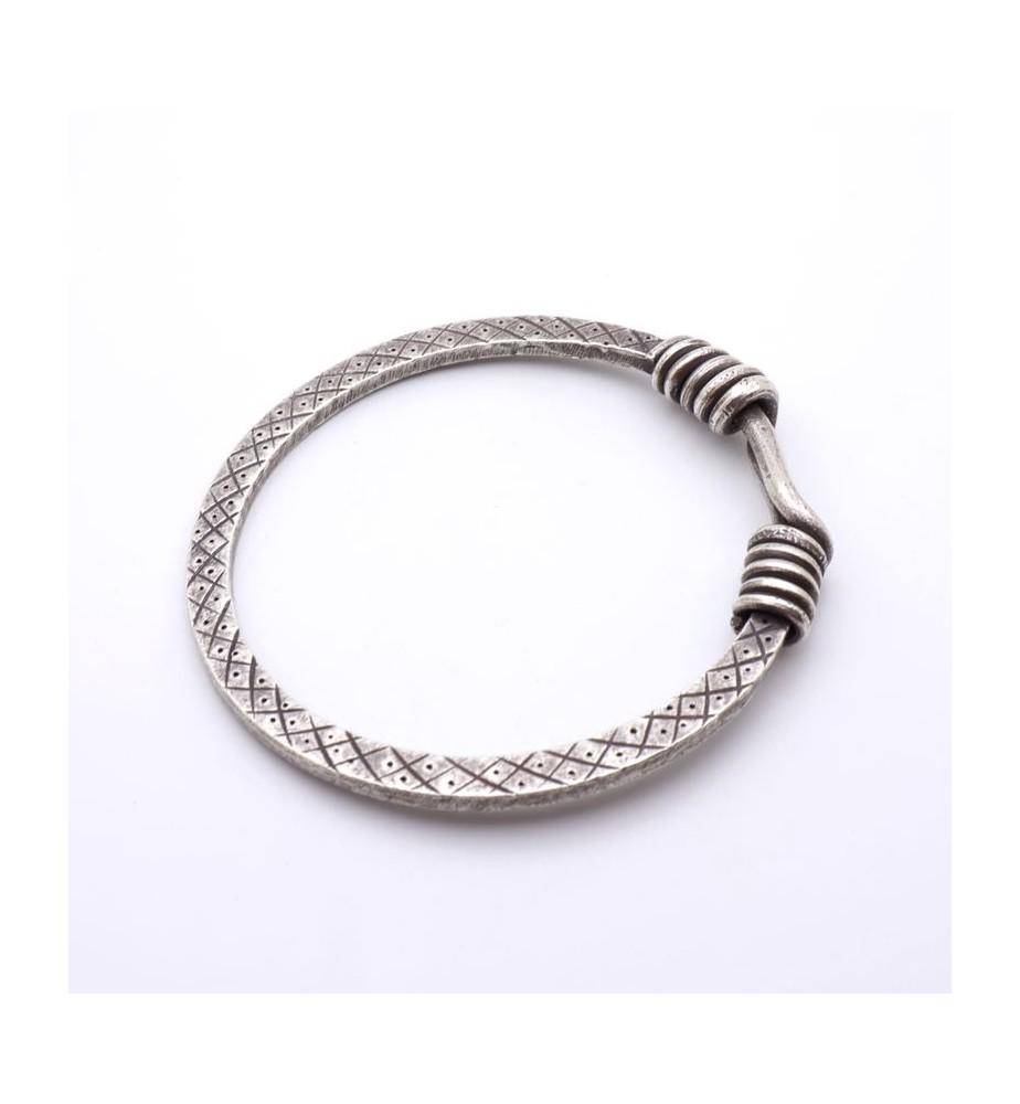 Bracelet Jonc Argent Massif 925 Mexique - Style Ethnique, Occasion, Sans Marque
