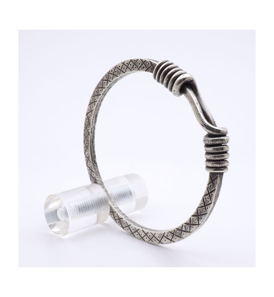 jonc argent massif femme