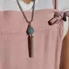 pendentif aigue marine pompon