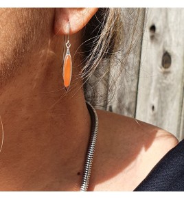 boucles d'oreilles argent et cornaline