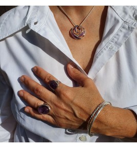 pendentif améthyste argent