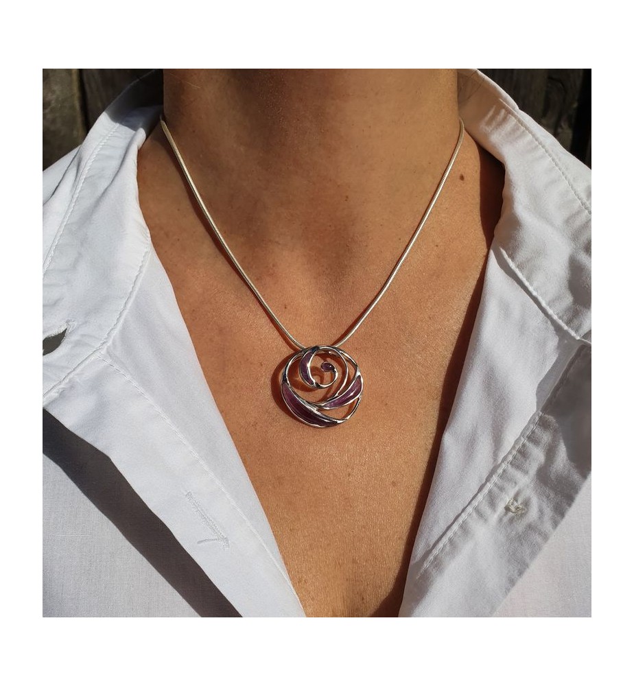 pendentif améthyste spirale