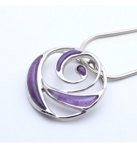 pendentif argent amethyste