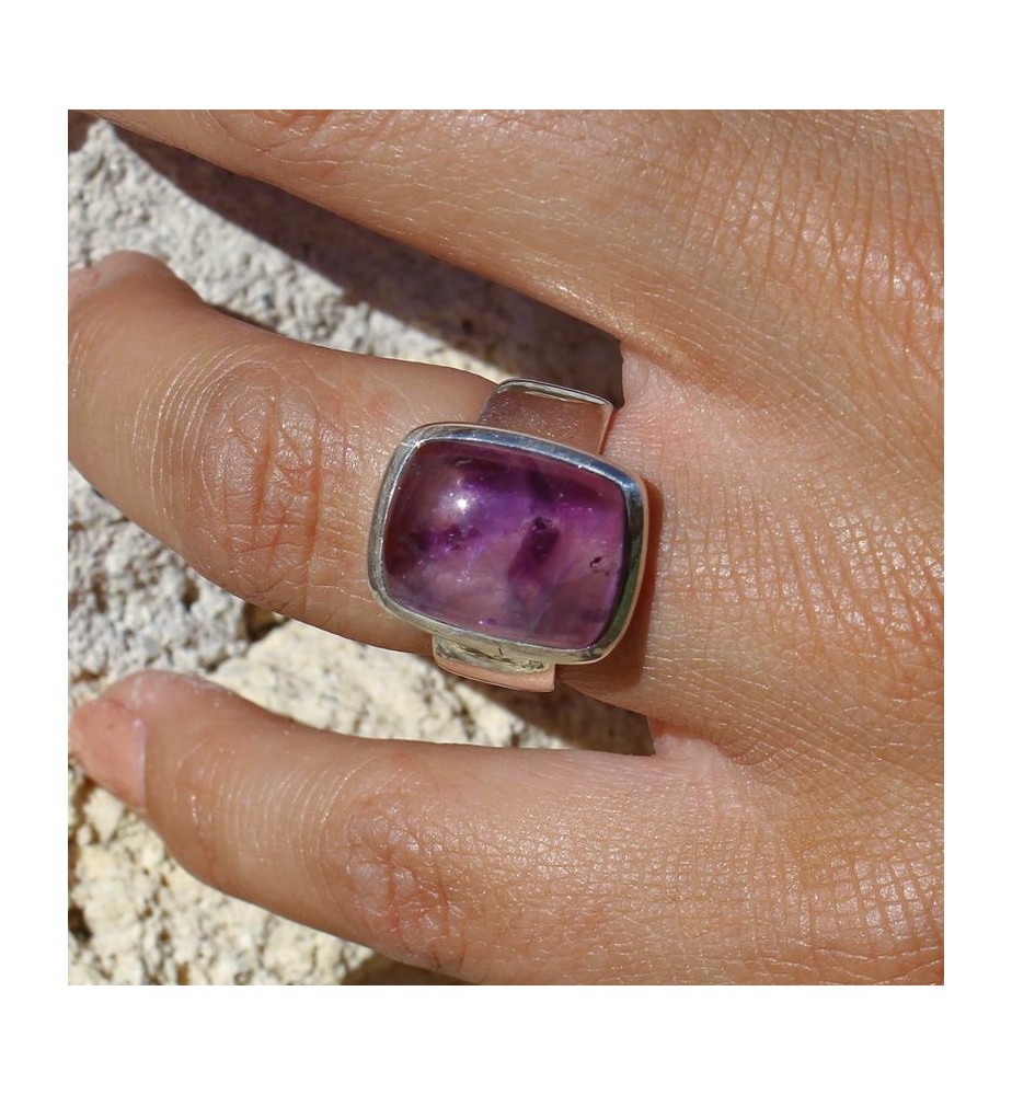 bague améthyste argent