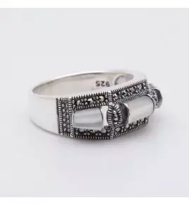 bague marcassite et nacre