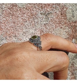 bague péridot argent