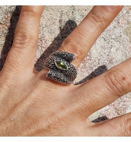 bague péridot marcassite