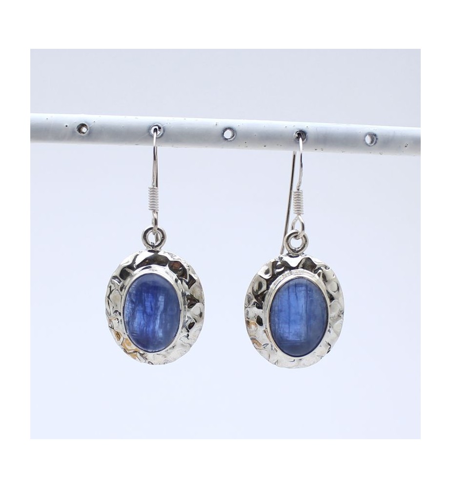 boucles d'oreilles argent  pierre bleue