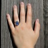 bague argent pierre bleue