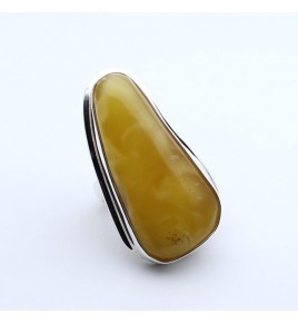 bague ambre jaune