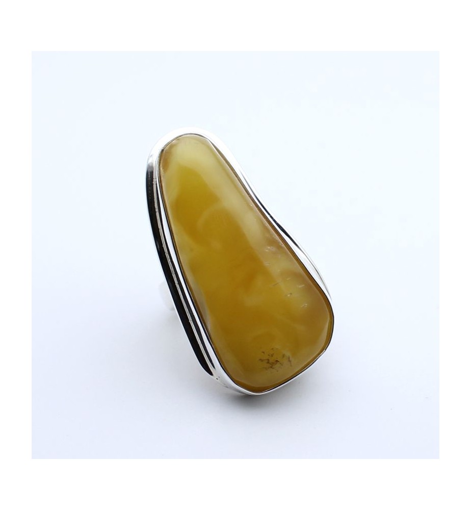 bague ambre jaune
